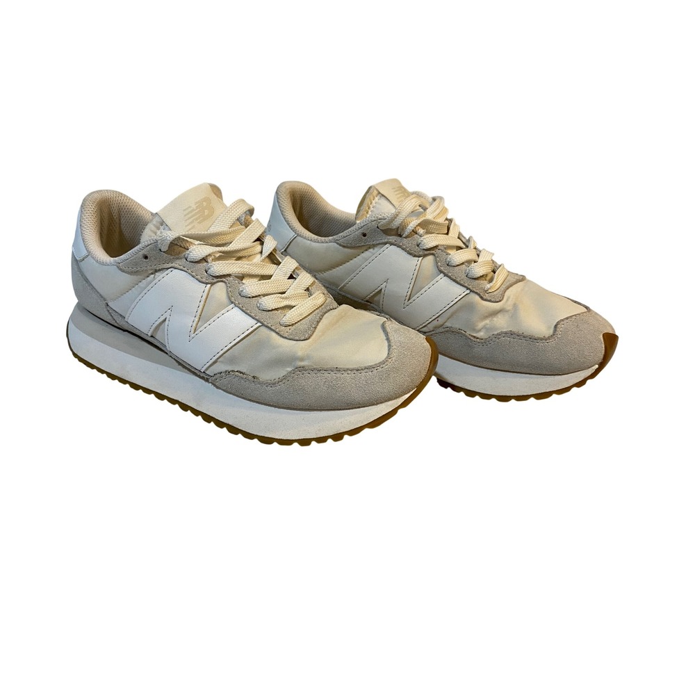 New Balance 237 Sea Salt White Suede Sneakers WS237NN Womens 7.5